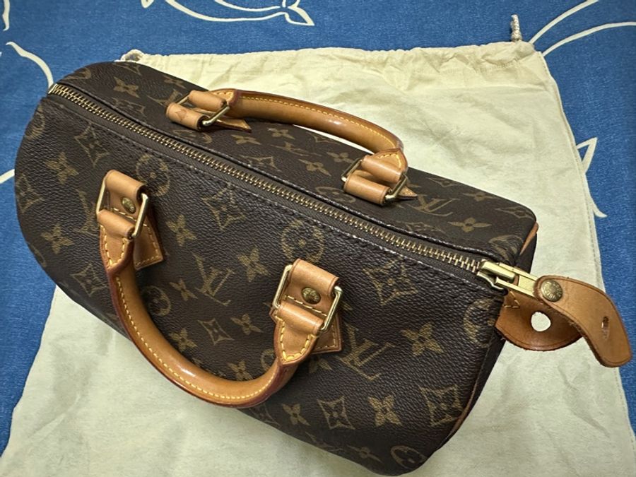 LV Speedy 25 老花 波士頓包 手提包 肩背包 斜背包-15