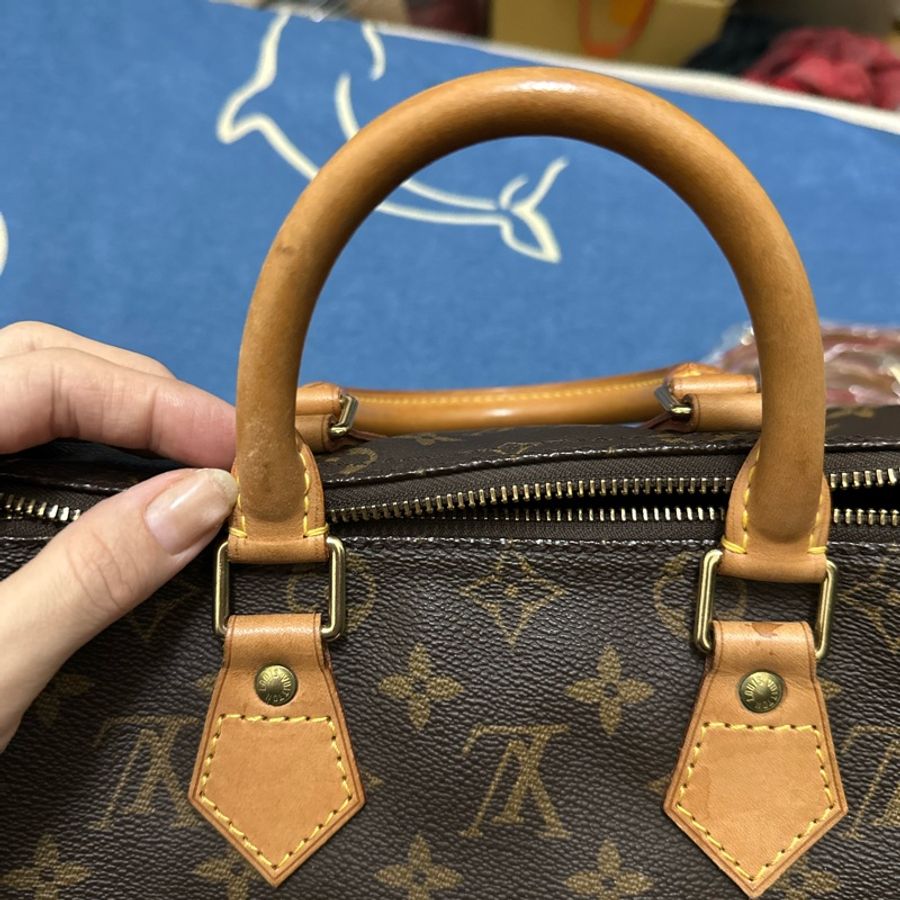 LV Speedy 25 老花 波士頓包 手提包 肩背包 斜背包-20