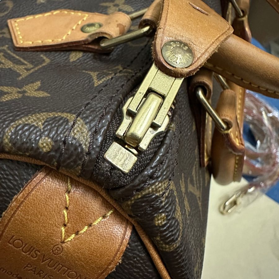 LV Speedy 25 老花 波士頓包 手提包 肩背包 斜背包-23