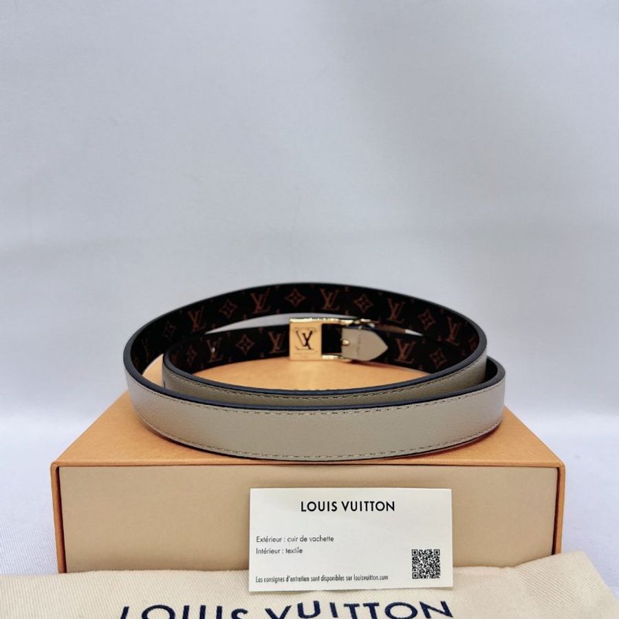 LV Duo皮革拼老花雙面腰帶-1