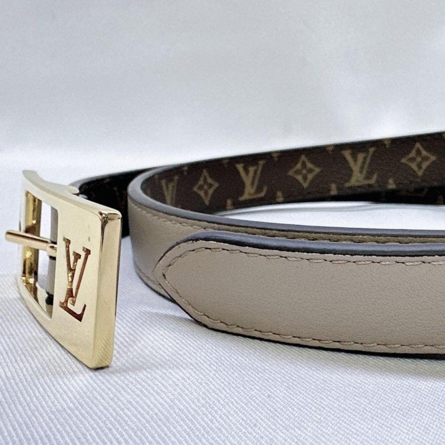 LV Duo皮革拼老花雙面腰帶-3