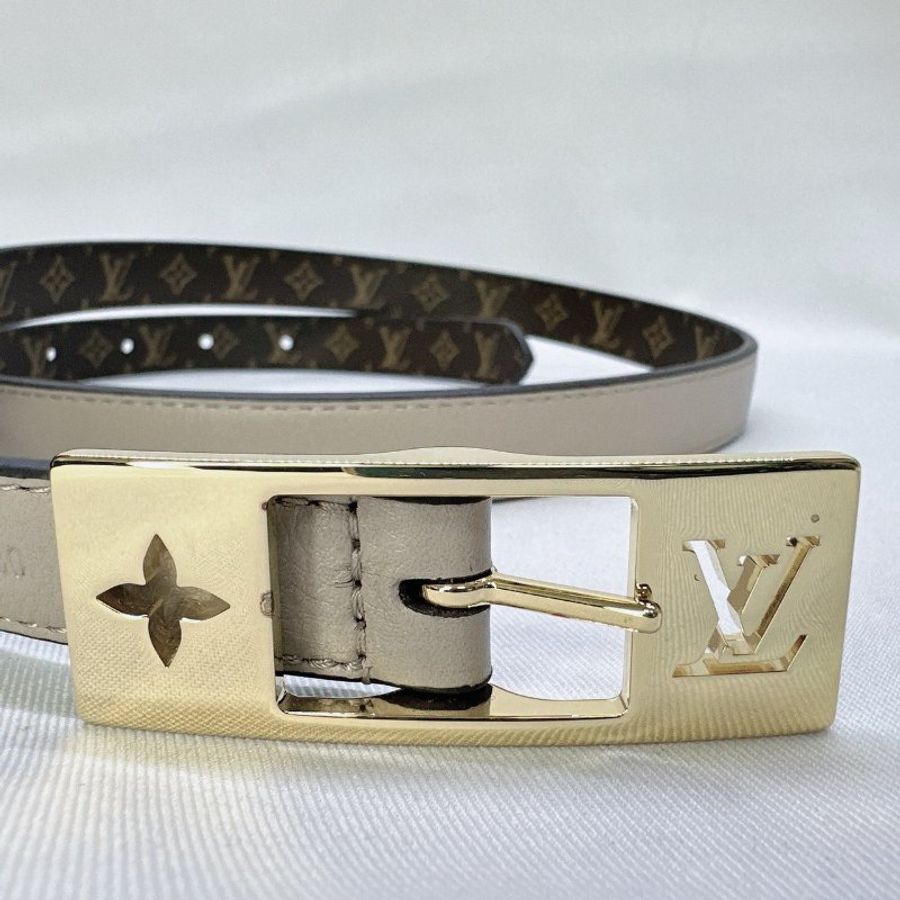 LV Duo皮革拼老花雙面腰帶-4