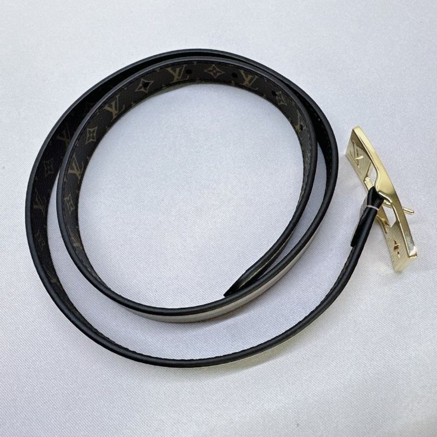 LV Duo皮革拼老花雙面腰帶-8