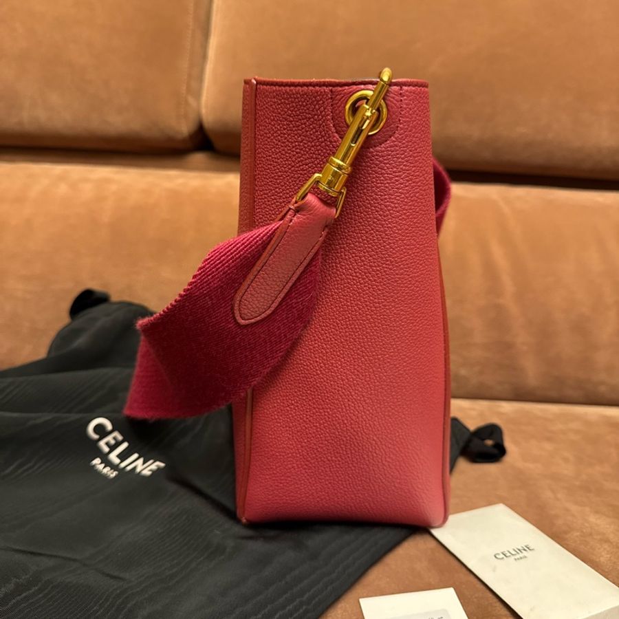 Celine sangle bucket small 水桶包 小號 酒紅色/紅莓色-2