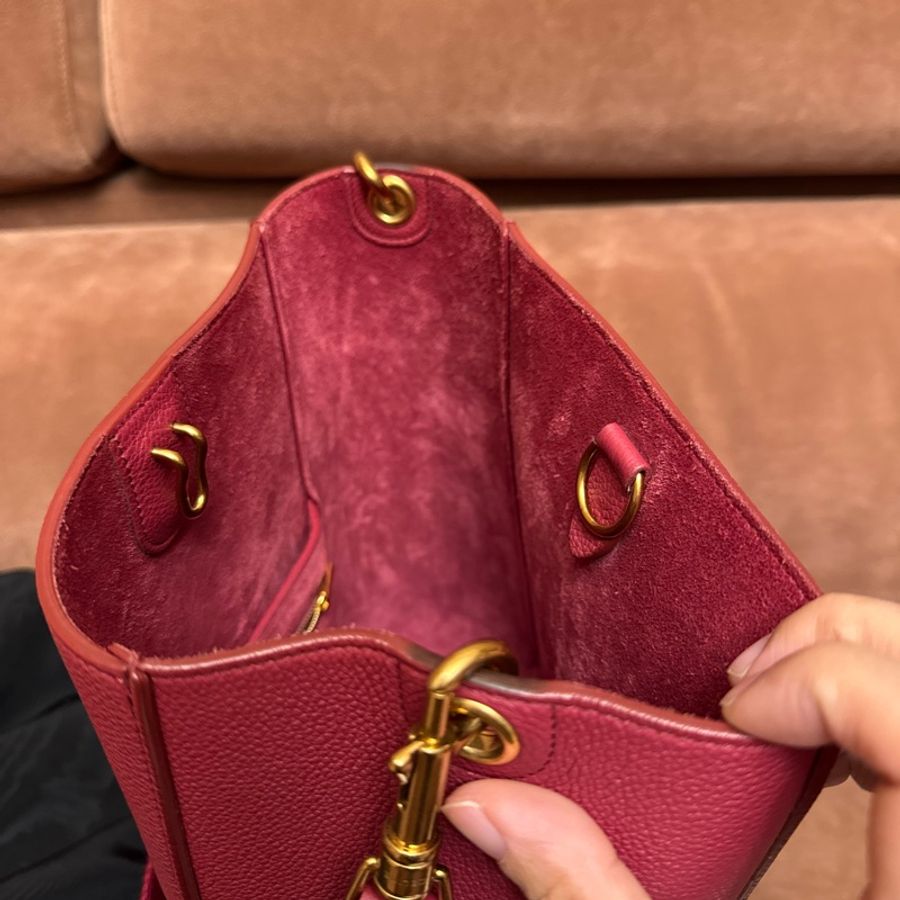 Celine sangle bucket small 水桶包 小號 酒紅色/紅莓色-3