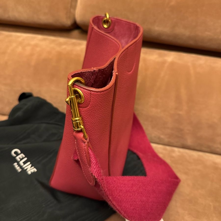 Celine sangle bucket small 水桶包 小號 酒紅色/紅莓色-4