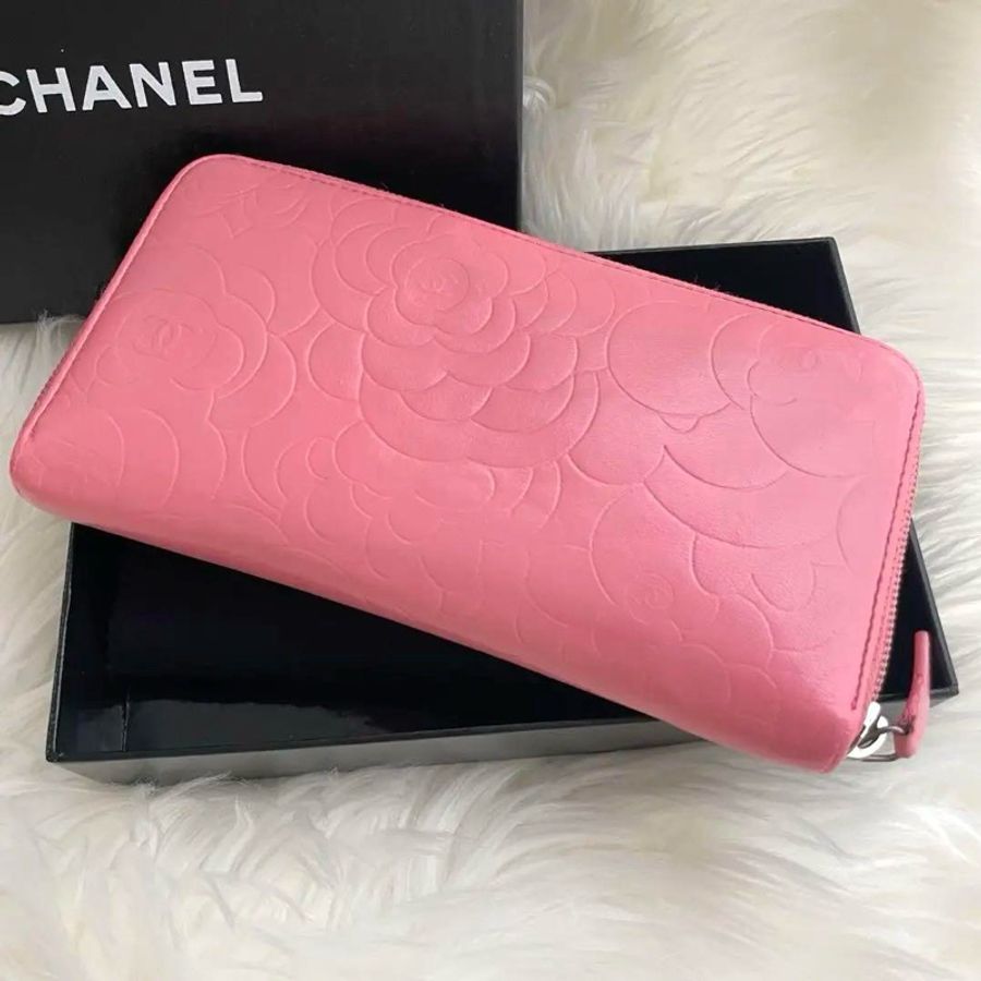 Chanel 稀有粉紅色長夾錢包|少見芭比粉 經典不敗✦fufu style精品✦ 二手香香包|Vintage入門首選 皮夾|錢包|長夾-1