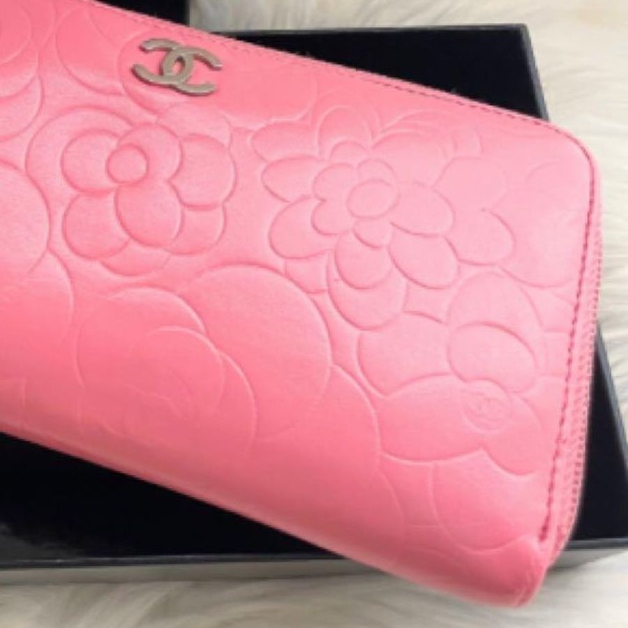 Chanel 稀有粉紅色長夾錢包|少見芭比粉 經典不敗✦fufu style精品✦ 二手香香包|Vintage入門首選 皮夾|錢包|長夾-6
