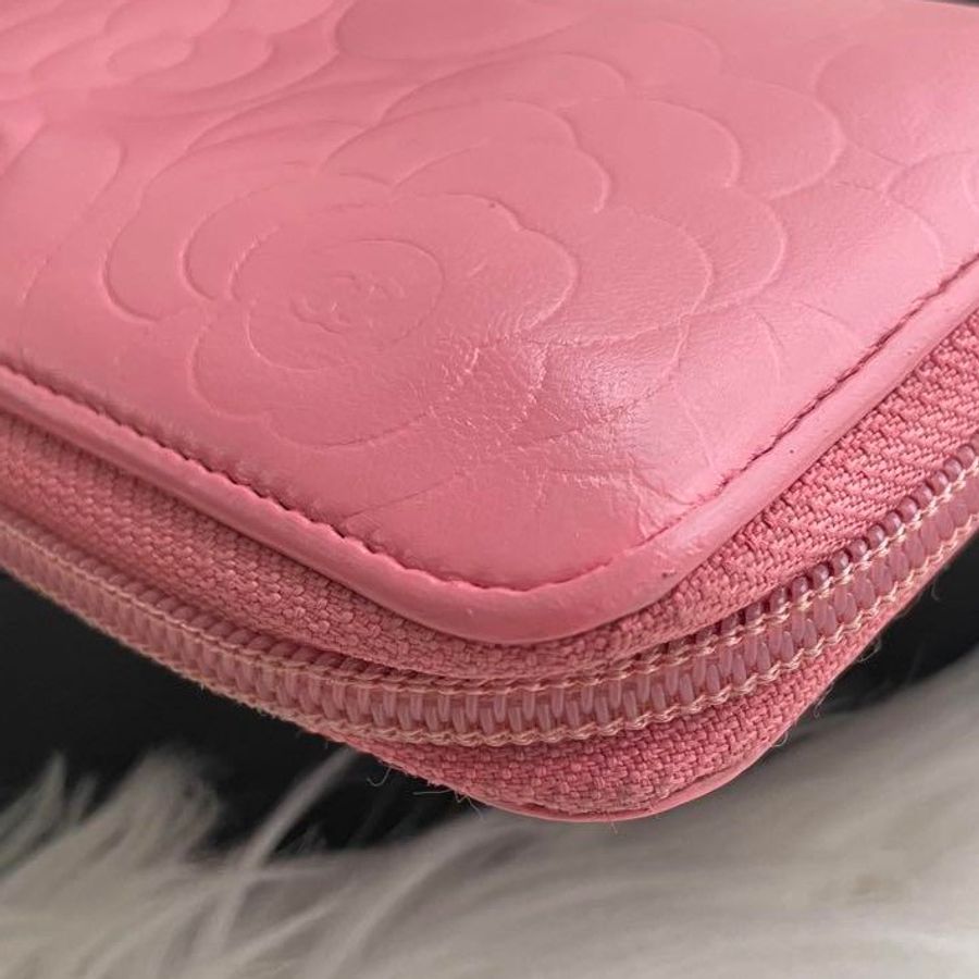 Chanel 稀有粉紅色長夾錢包|少見芭比粉 經典不敗✦fufu style精品✦ 二手香香包|Vintage入門首選 皮夾|錢包|長夾-10