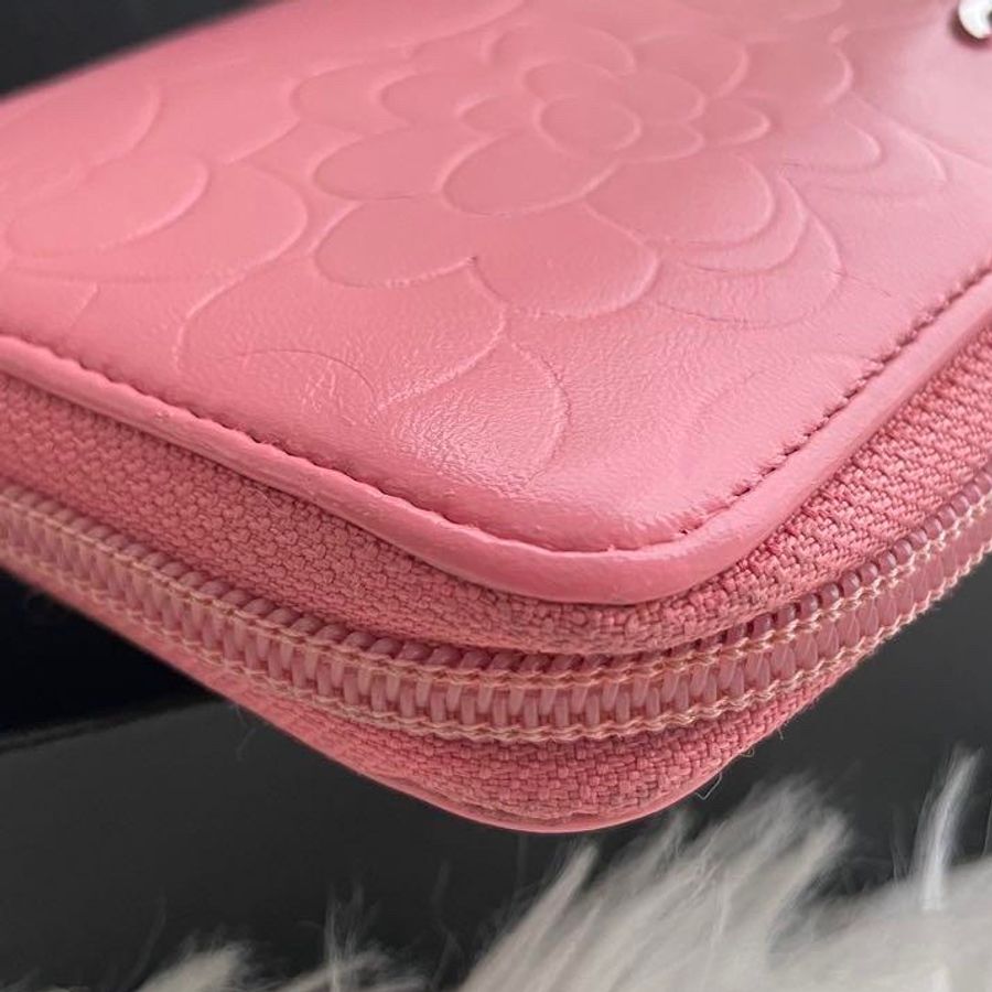 Chanel 稀有粉紅色長夾錢包|少見芭比粉 經典不敗✦fufu style精品✦ 二手香香包|Vintage入門首選 皮夾|錢包|長夾-11