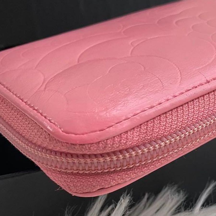 Chanel 稀有粉紅色長夾錢包|少見芭比粉 經典不敗✦fufu style精品✦ 二手香香包|Vintage入門首選 皮夾|錢包|長夾-15