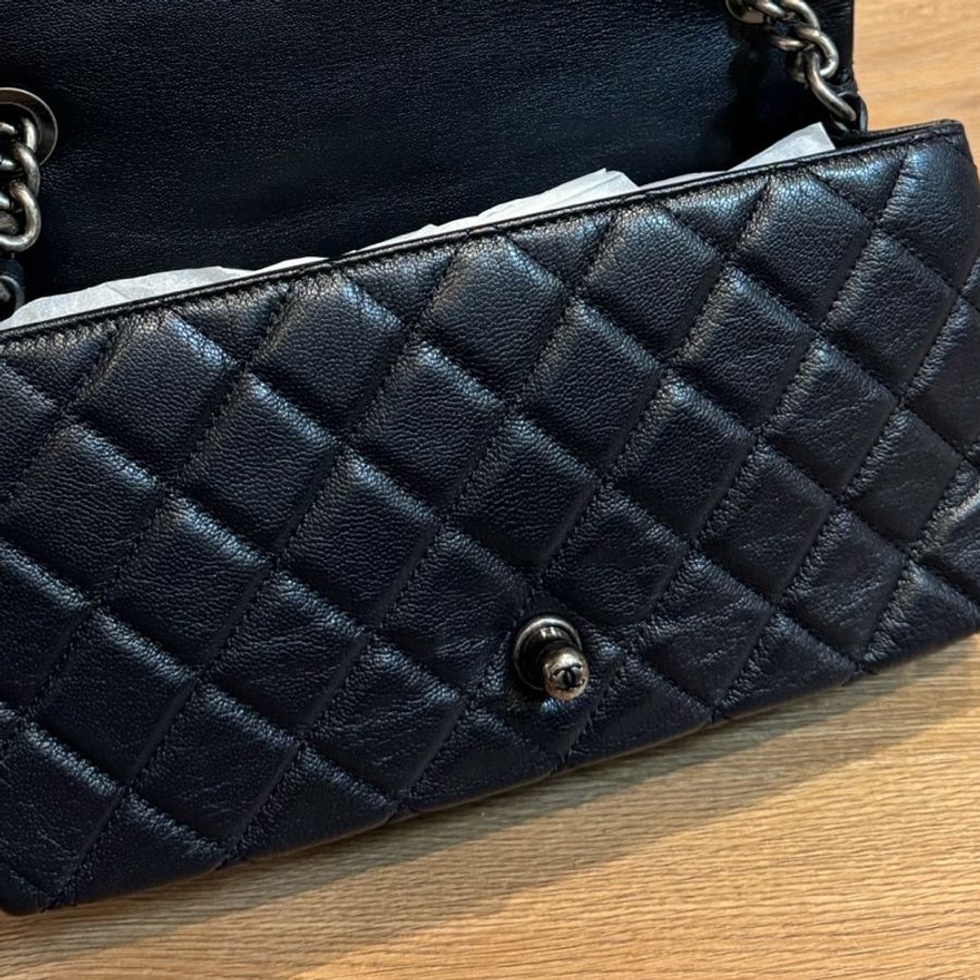CHANEL 孟買系列 牛皮 菱格 黑銀CF 黑色 鍊條包 斜背包 肩背包 側背包 手提包-30