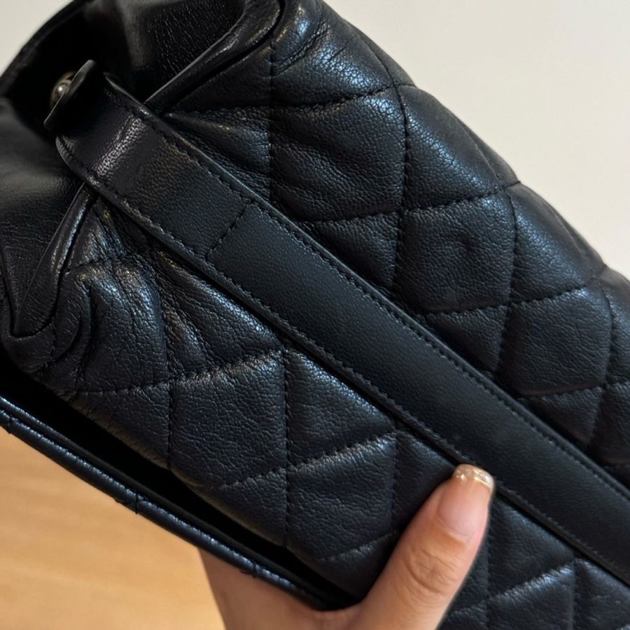 CHANEL 孟買系列 牛皮 菱格 黑銀CF 黑色 鍊條包 斜背包 肩背包 側背包 手提包-32