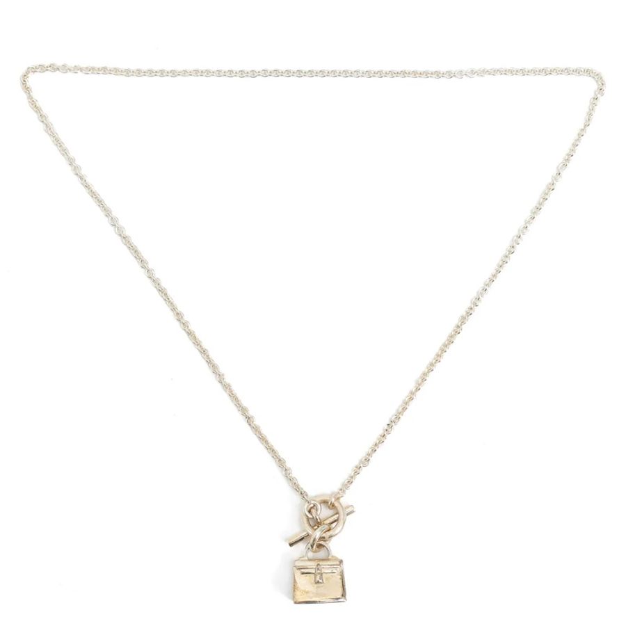 二手HERMES AMULETTES KELLY 純銀吊墜項鍊-0