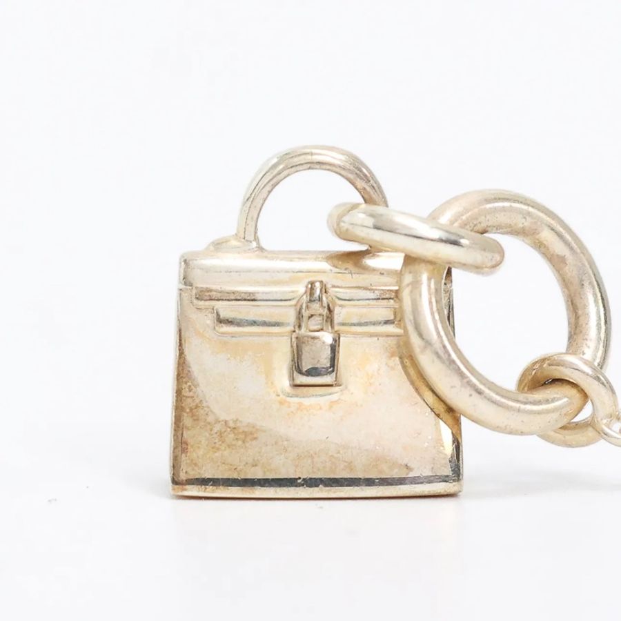 二手HERMES AMULETTES KELLY 純銀吊墜項鍊-5