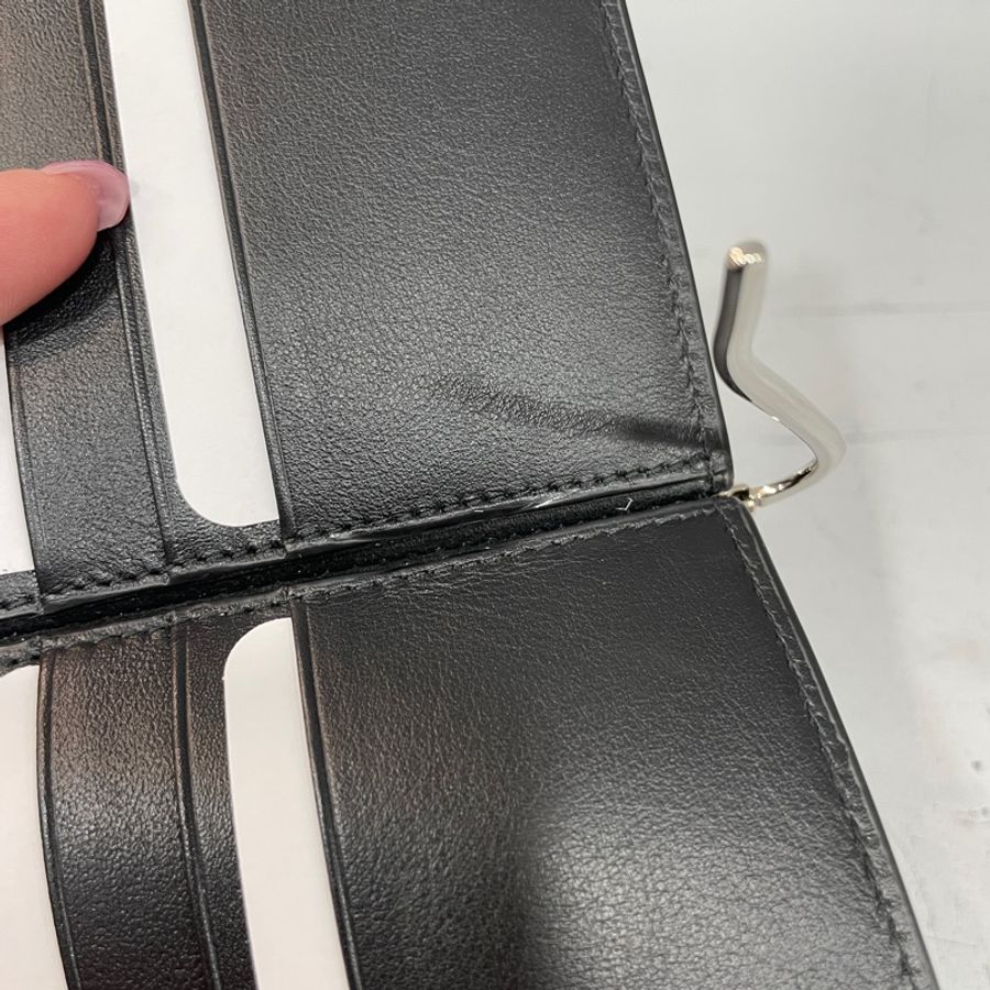 Gucci 544478黑牛皮壓紋對開短夾鈔票夾-10
