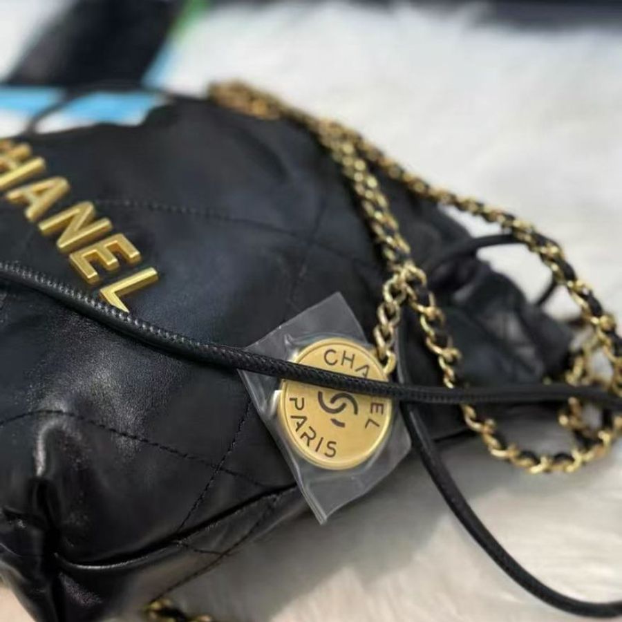 Chanel 22mini bag 黑金垃圾袋 全新可送禮配件盒子塵袋購證芯片-2