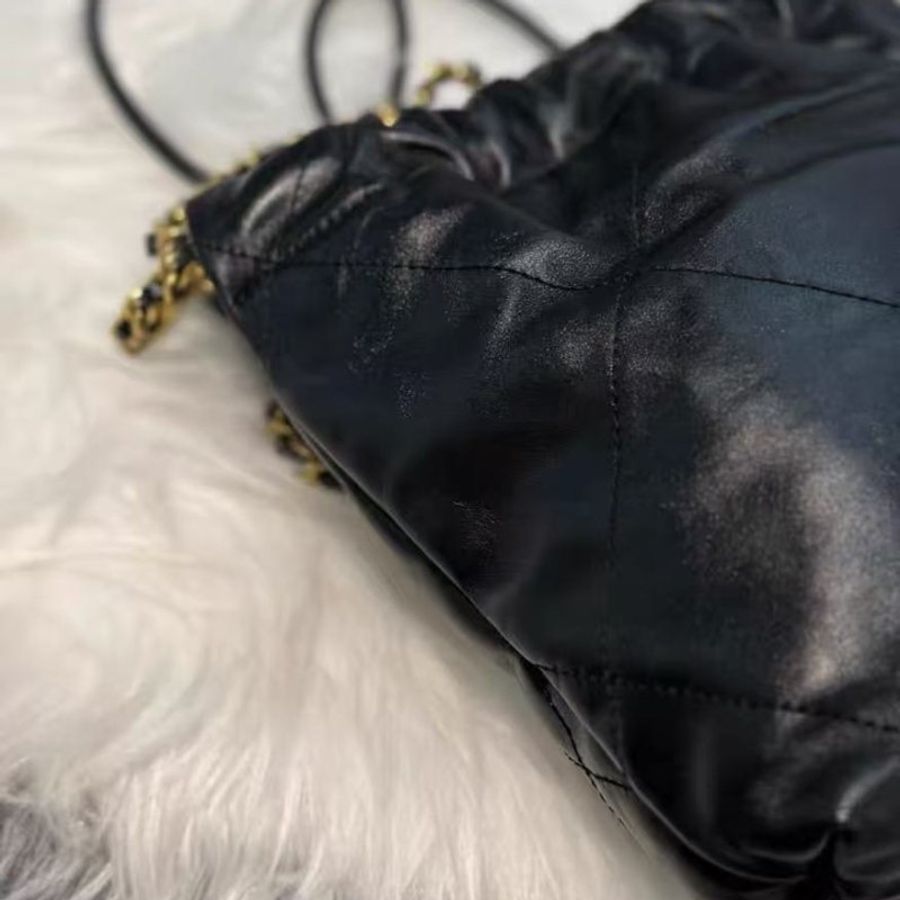 Chanel 22mini bag 黑金垃圾袋 全新可送禮配件盒子塵袋購證芯片-6