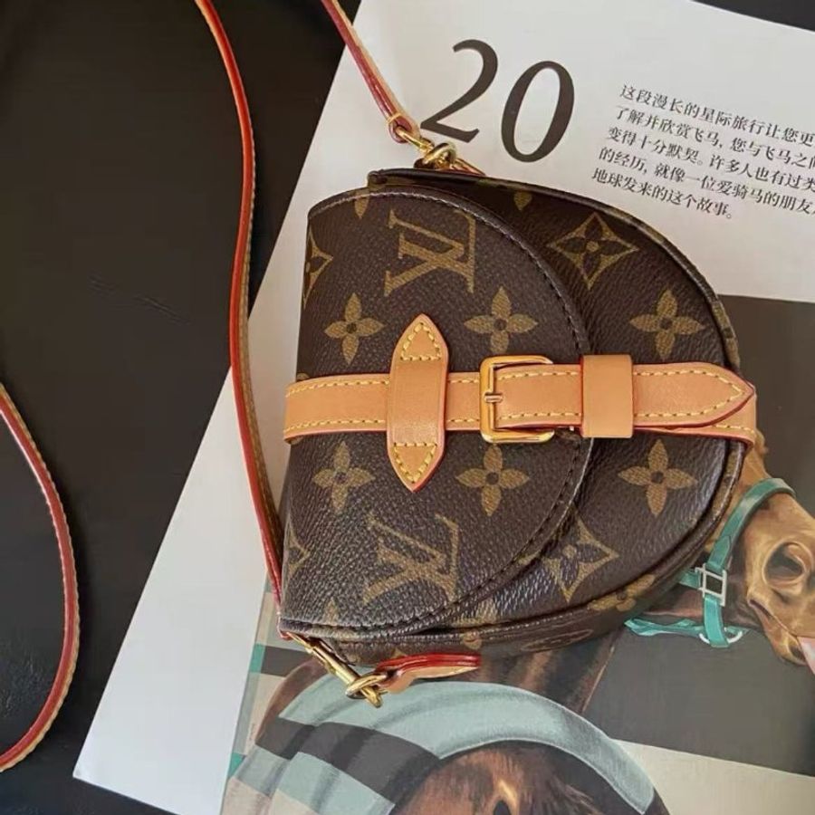 lv 新款老花雙子星mini micro chantilly迷你馬鞍包芯片款12.5*13*4cm,98新 配件塵袋-2