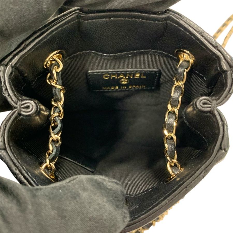 CHANEL 香奈兒 AS3176 鏈條單肩包 小羊皮 黑色-9