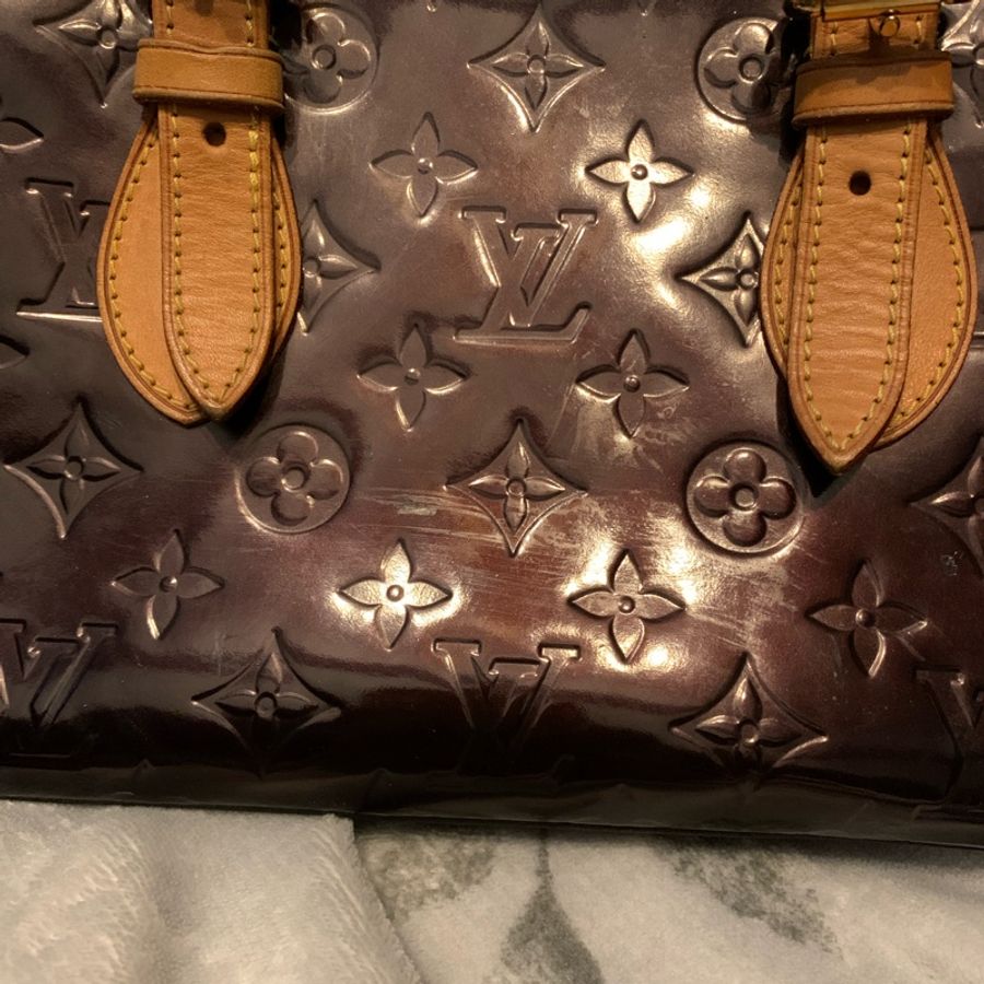 LOUIS VUITTON 漆皮拉鍊款手提包肩背包N93510-25