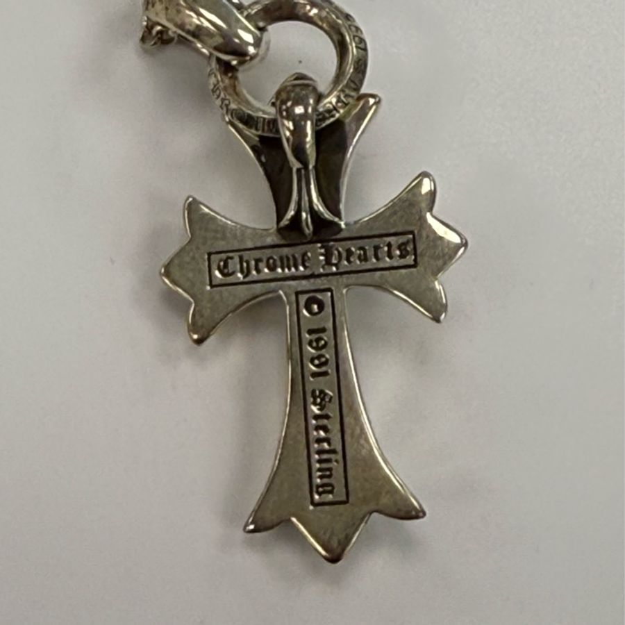 全新未使用 克羅心十字架 chromehearts 925吊墜5cm 項鏈30cm-2