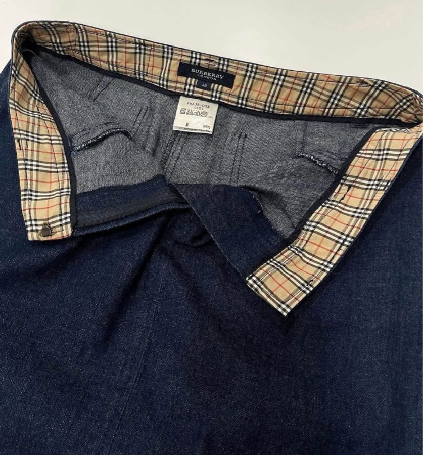 BURBERRY 倫敦 皮革字母牛仔裙(內格紋)-8
