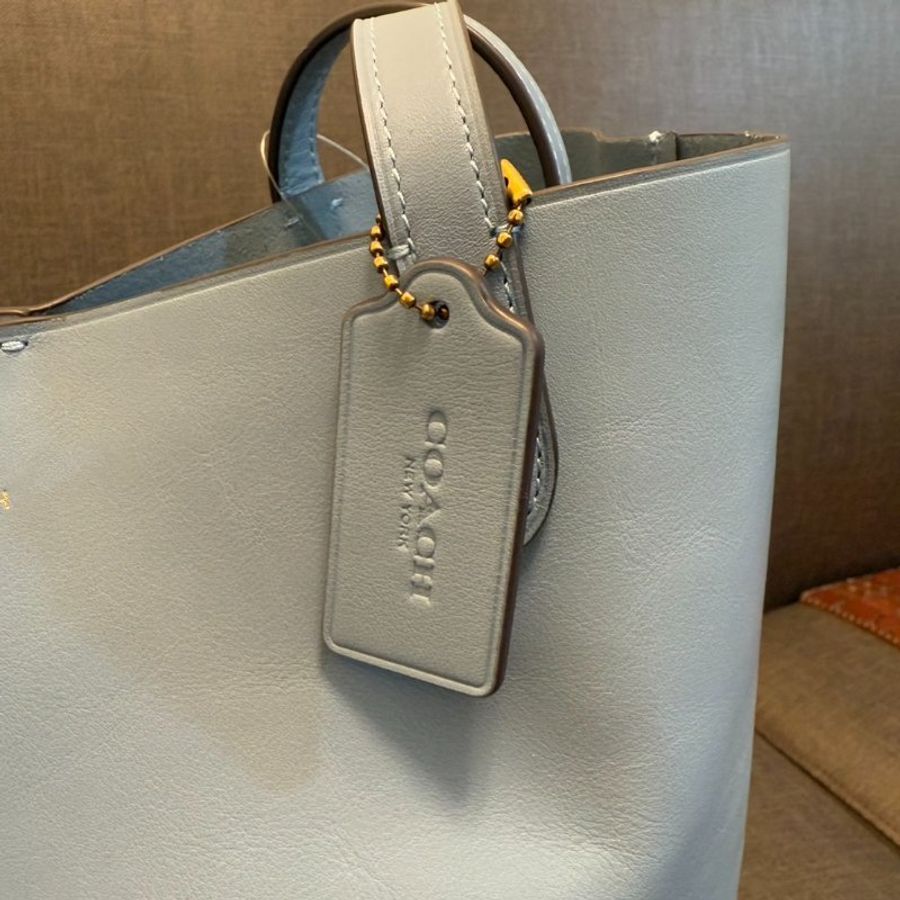 全新 Coach MANHATTAN 藍色 托特包-4
