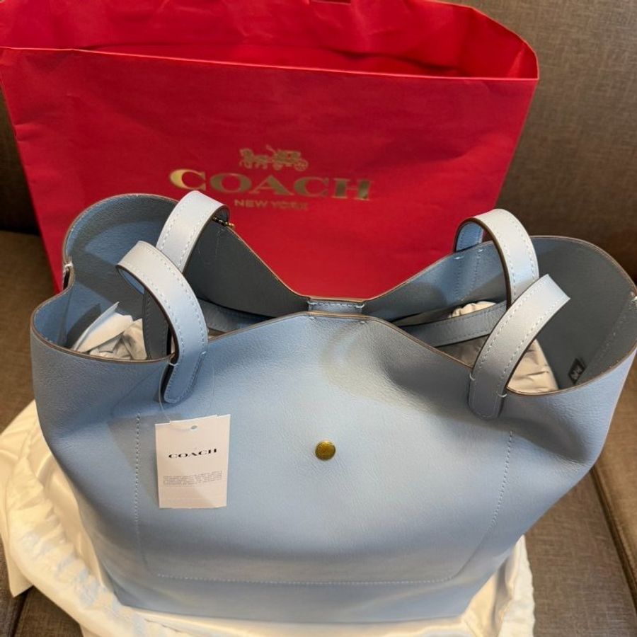 全新 Coach MANHATTAN 藍色 托特包-17