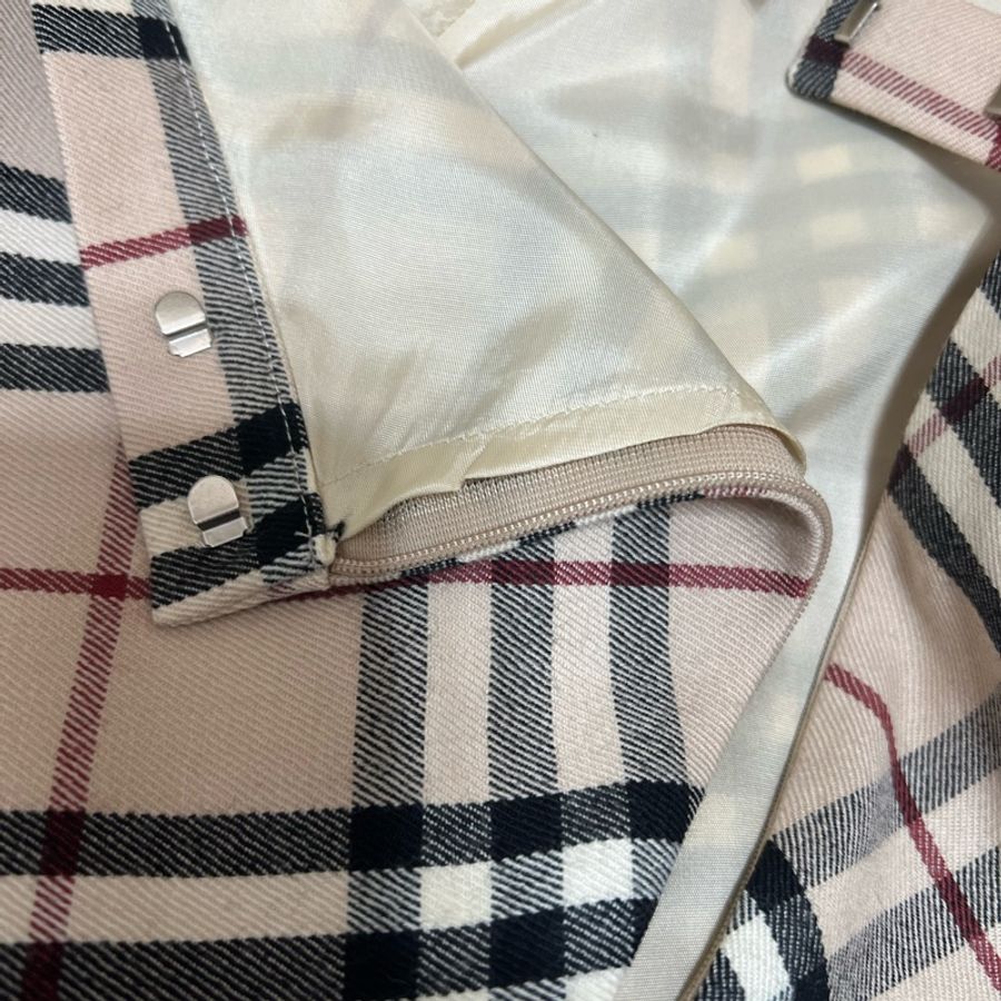 Burberry 羊毛格紋裙-22