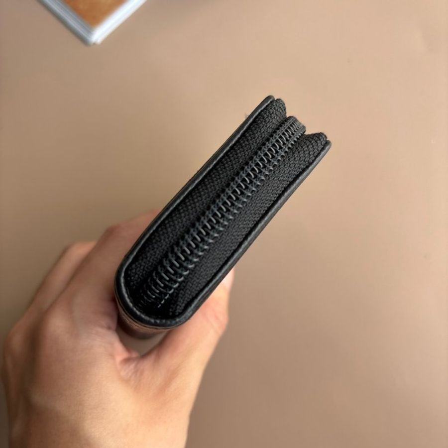 ::CHANEL:: BOY 黑金荔枝皮ㄇ拉零錢包-5