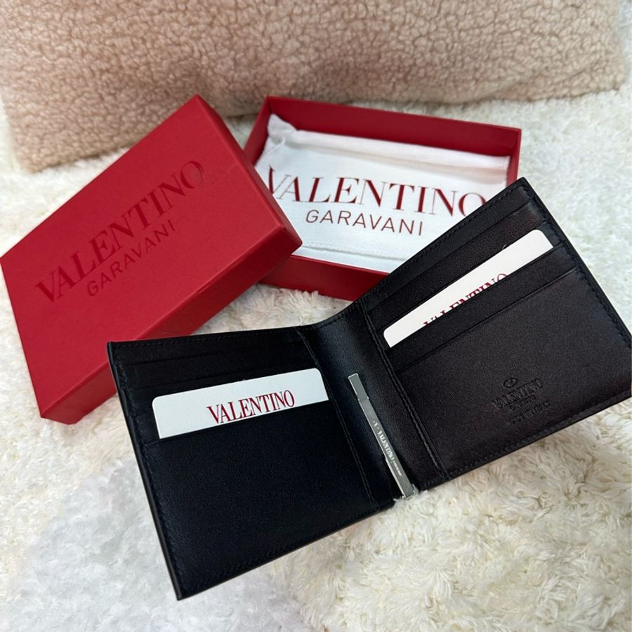 全新‼️Valentino V Logo Money Clip 短錢包 錢夾 全卡位 超優惠價 特價 黑色 2Y2P0P-1