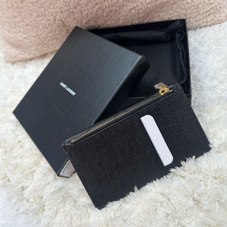 全新‼️Saint Laurent Flap Card Case 黑色 金扣 經典款 卡夾 硬幣位 612808-1