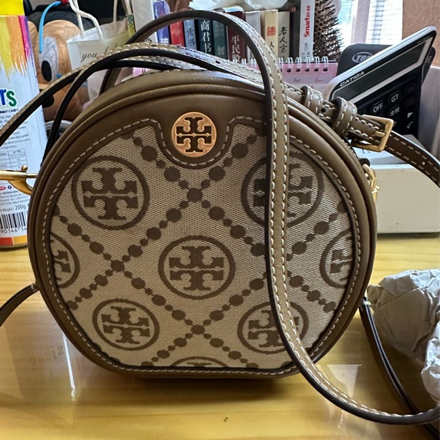 Tory Burch T Monogram 緹花圓餅包 單肩斜跨包-7