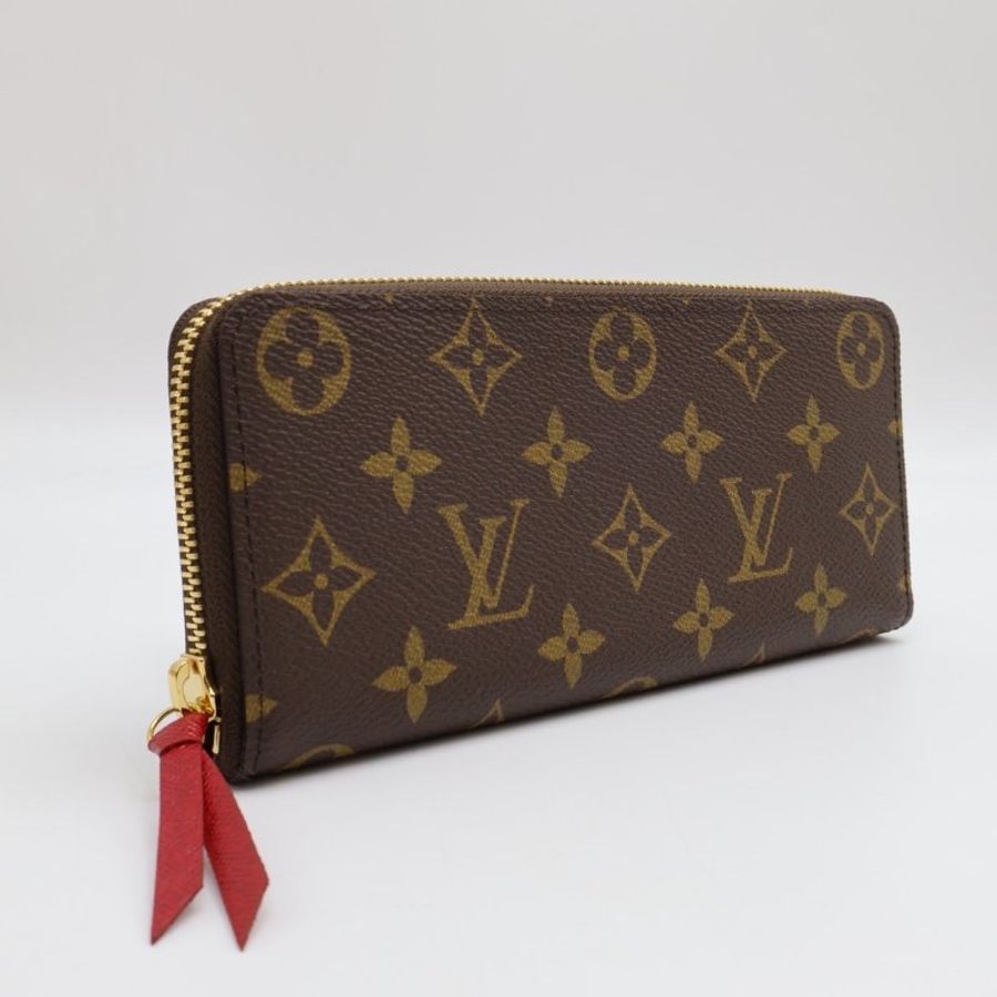 LOUIS VUITTON Clemence 老花拉鍊長夾 - 紅-6