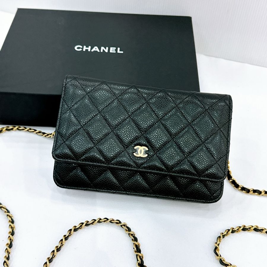 莉亞精品♡Chanel AP0250經典Woc 荔枝皮金釦 全新-0