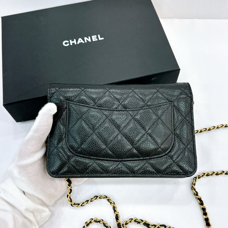 莉亞精品♡Chanel AP0250經典Woc 荔枝皮金釦 全新-1