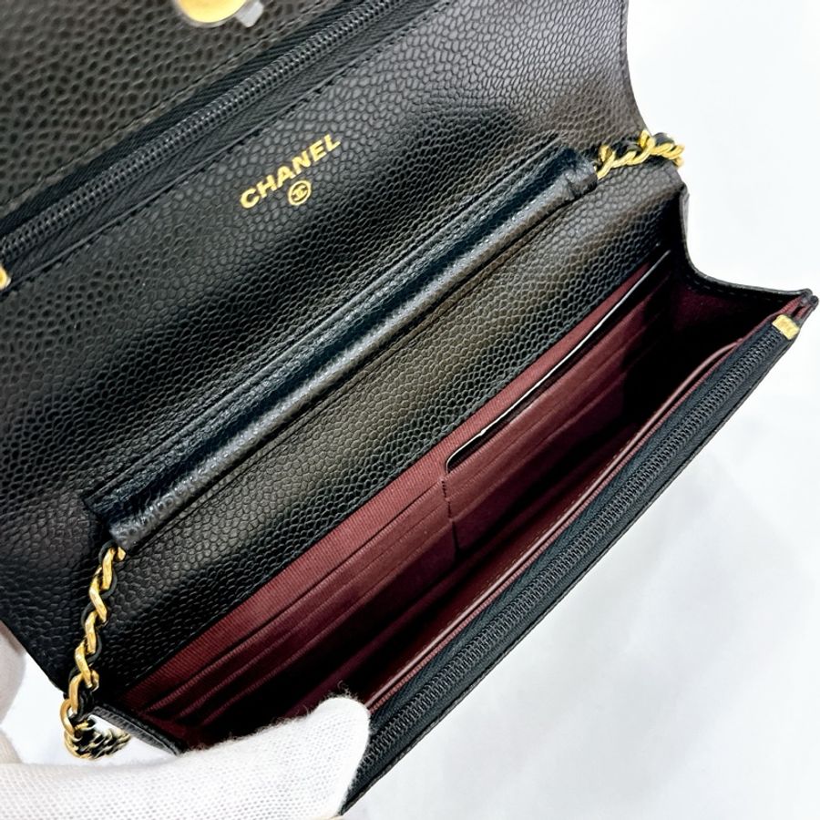 莉亞精品♡Chanel AP0250經典Woc 荔枝皮金釦 全新-3