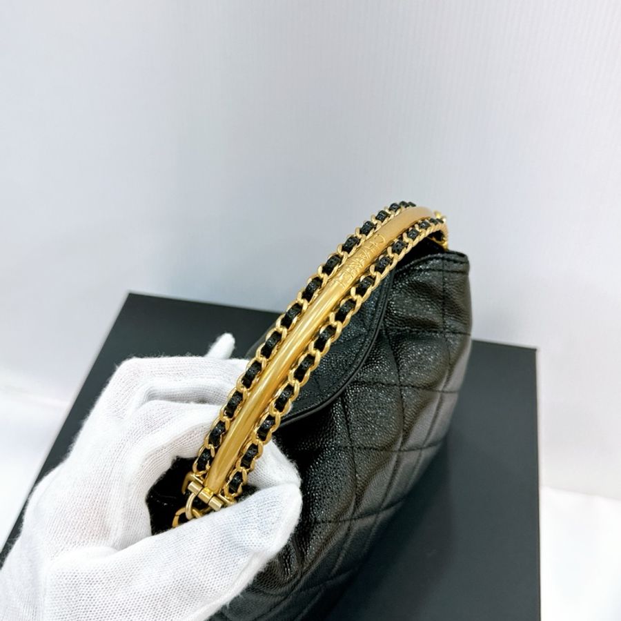 莉亞精品♡Chanel AP4066 黑金手提鏈包 全新-1