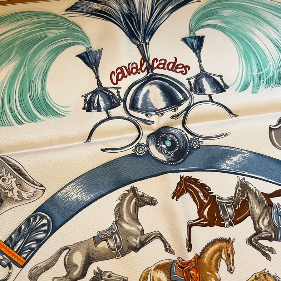 Hermes 90*90 馬兒絲巾-1
