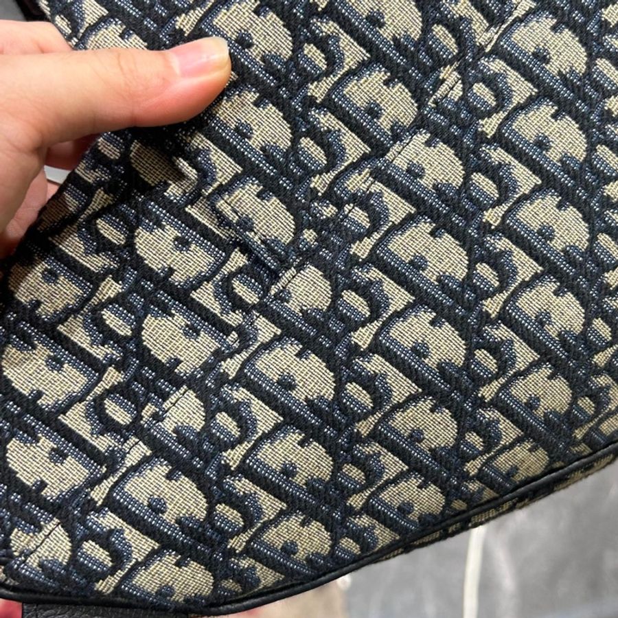 🈶專櫃購證Dior Saddle刺繡老花馬鞍包 芯片款 全配99🆕-21