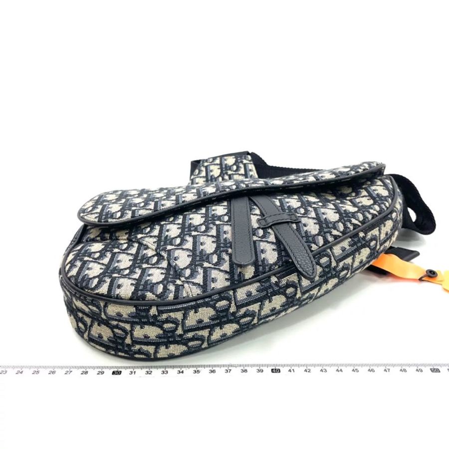 🈶專櫃購證Dior Saddle刺繡老花馬鞍包 芯片款 全配99🆕-33
