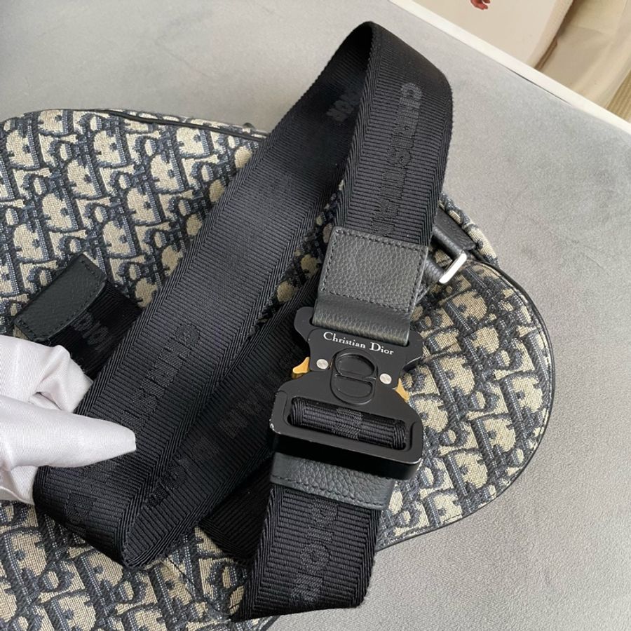 🈶專櫃購證Dior Saddle刺繡老花馬鞍包 芯片款 全配99🆕-53