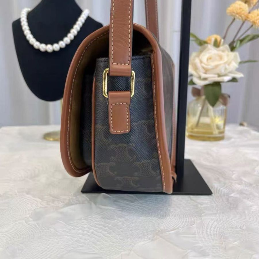 Celine 老花馬鞍包 中號 20年 18.5*17*8 99新 配件塵袋-4