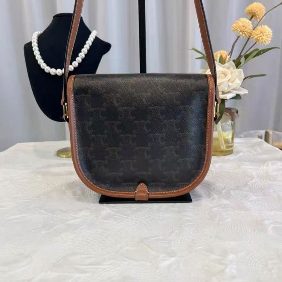 Celine 老花馬鞍包 中號 20年 18.5*17*8 99新 配件塵袋-6
