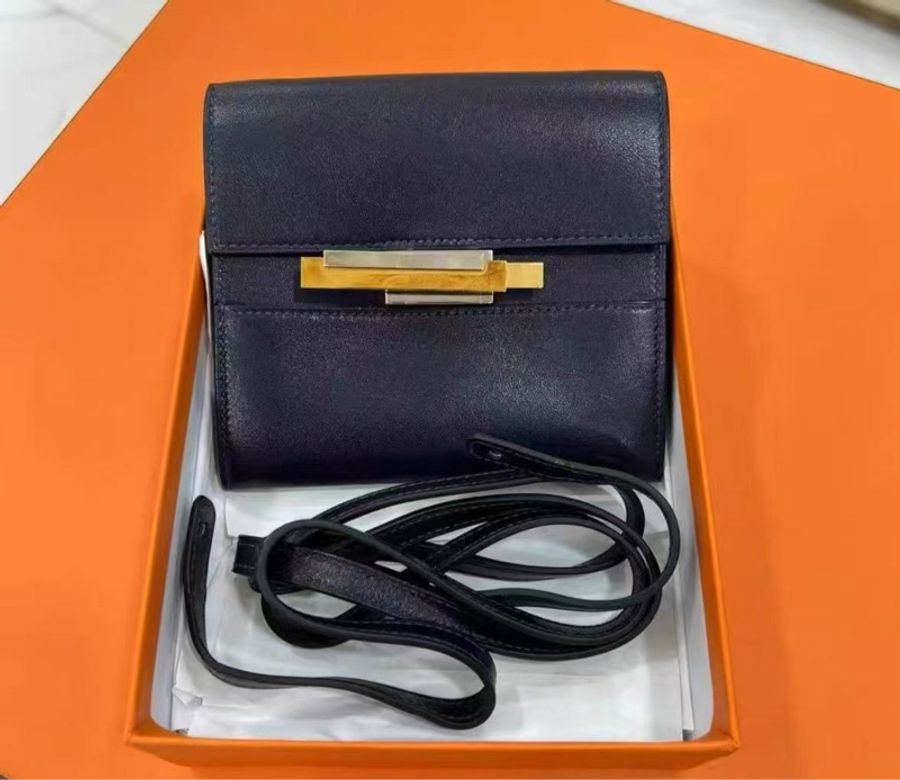 ✨hermes cinhetic to go藍金山羊皮盒子大號斜背包  99新 配件:塵袋盒子-1