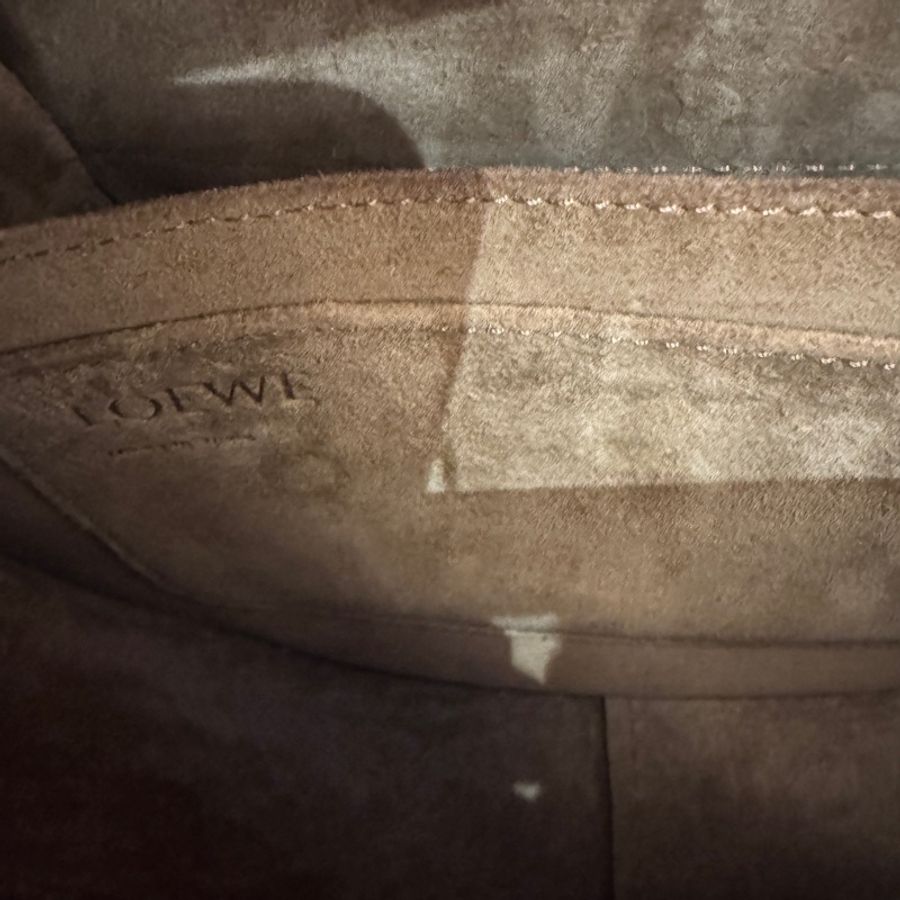 Loewe small Gate 經典馬鞍包 深咖拼色-9