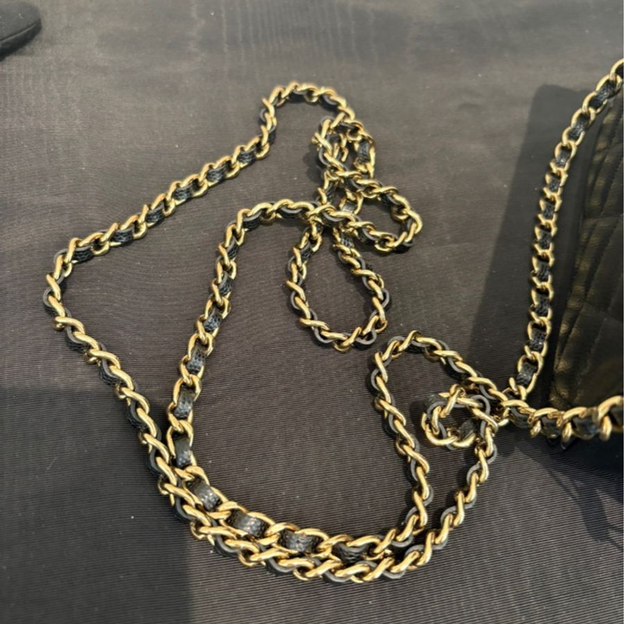 Chanel Camera Bag 黑金荔枝皮相機包-4
