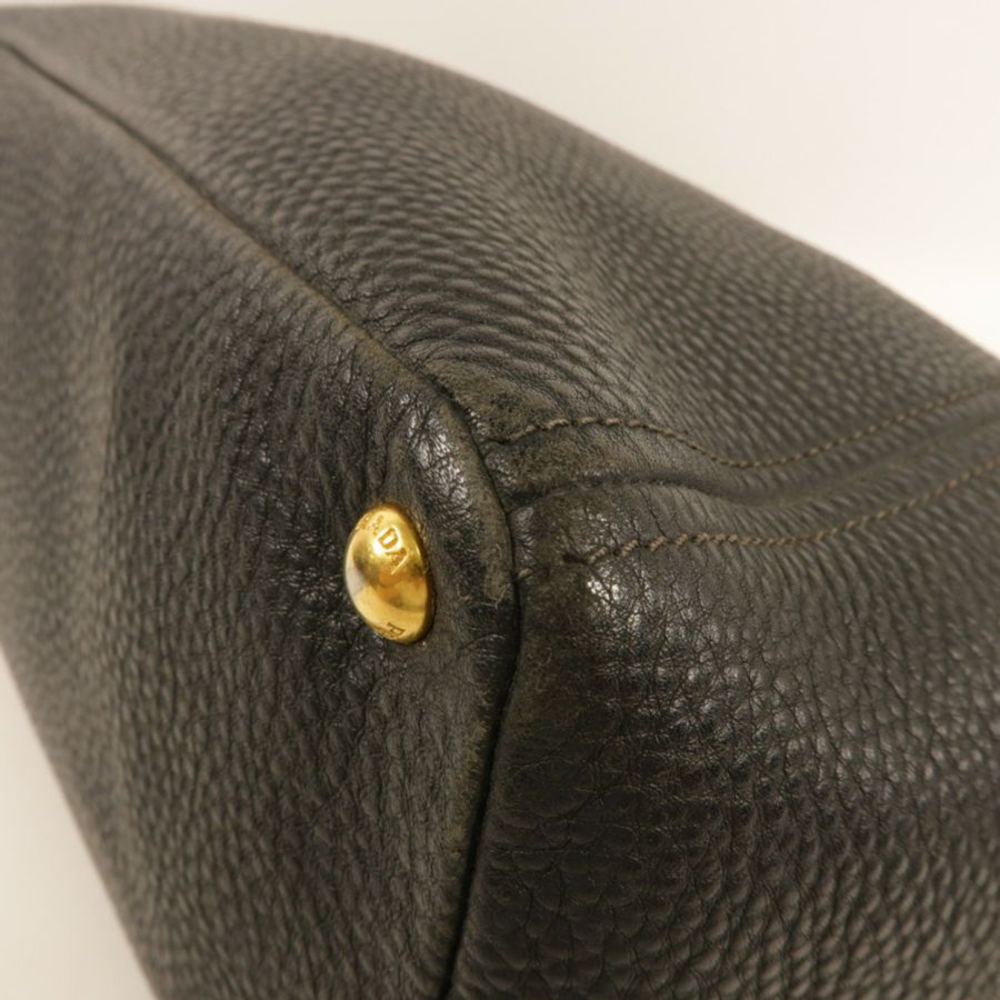 PRADA 【激減優惠】牛皮皮革Side Pocket Tote Bag手挽肩背兩用袋-5