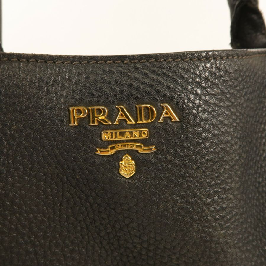 PRADA 【激減優惠】牛皮皮革Side Pocket Tote Bag手挽肩背兩用袋-12